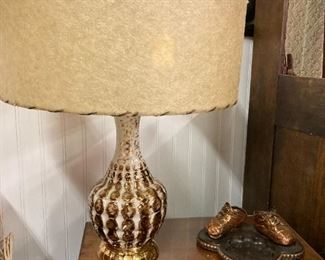 MCM Lamp and Bronze Baby Shoes
