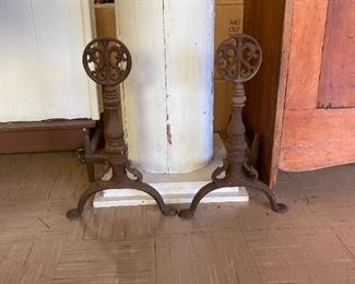 Antique Andirons (Bradley and Hubbard?)