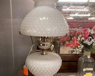 Hobnail Milkglass Lamp