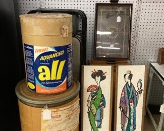 Large Vintage Soap Box, Mosaic Pictures & Vintage Serving Tray