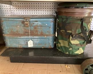 Old Tackle Box & Hunting Cooler/Seat