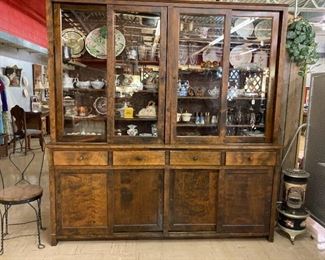 Antique Large General Store Display Cabinet