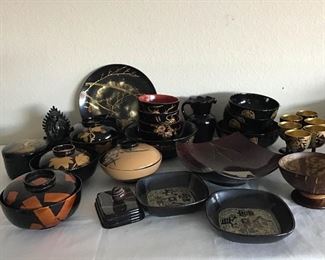 Black Lacquered Asian Items