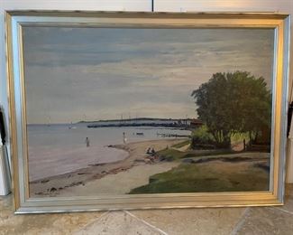 Oil Painting signed by Axel Jacobsen. 1948. Measures 37" x 25" without frame. Photo 1 of 2. 