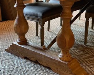 Restoration Hardware Extension Dining Table. As shown, measures 102" L x 39.5" D x 31" H; 28" clearance. Comes with two 18" Extensions Leaves. Photo 3 of 3.