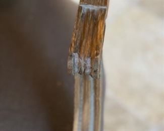 Set of 10 Restoration Hardware Vintage French Round Fabric Dining Chairs. Grey Oak finish. Measures Overall: 19¾"W x 23¼"D x 40½"H. Seat: 19¾"W x 19"D. Two Arm and 8 side chairs. Photo 4 of 4. 