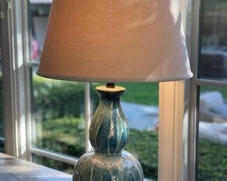 Aqua Double Gourd Lamp. Measures 33" H. Photo 1 of 4. 