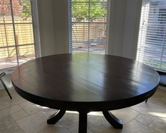 Custom-Made Pedestal Dining Table in Mahogany finish. Measures 62" D x 30" H (27" clearance). Photo 1 of 2. 