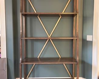 Wood & Metal 4-Shelf Bookcase. Measures 90" H x 15" D x 46" W. Photo 1 of 2. 