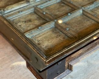 Rustic Glass-Top Cocktail Table. Measures 46" x 46" x 19" H. Photo 2 of 4. 