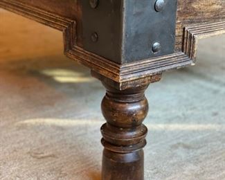 Rustic Glass-Top Cocktail Table. Measures 46" x 46" x 19" H. Photo 3 of 4. 