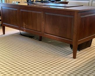 L-Shaped Office Desk. Area without computers measures 84" W x 32" D; portion with computers measures 74" W x 32" D. Photo 5 of 5. 