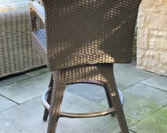 Gloster All Weather Woven Rattan Bar Stools. Seat Height measures 29." Photo 2 of 3. 