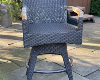 Gloster All Weather Woven Rattan Bar Stools - 3 available. Seat Height measures 29." Photo 1 of 3. 