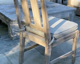 Restoration Hardware Teak Dining Table Set with 8 Chairs with Cushions. Table measures 6' D. Photo 3 of 3. 