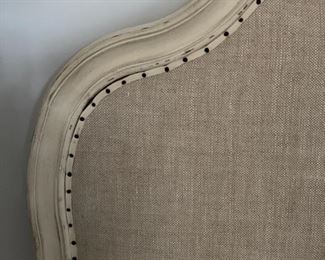 Restoration Hardware Kids Limed Oak Full-Size Bed Frame with Upholstered Linen Headboard. Photo 2 of 3. 