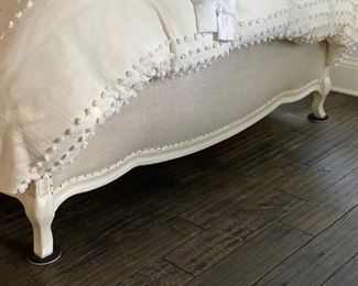 Restoration Hardware Kids Limed Oak Full-Size Bed Frame with Upholstered Linen Headboard. Photo 3 of 3. 