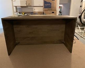 Waterfall-Edge Wood Desk with Two 3-Drawer Cabinets. Desk Measures 53"W x 18"D x 31" H.  Cabinets measures 18" W x 18" D x 31" H. Photo 1 of 4. 