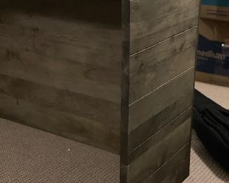 Waterfall-Edge Wood Desk with Two 3-Drawer Cabinets. Desk Measures 53"W x 18"D x 31" H. Cabinets measures 18" W x 18" D x 31" H. Photo 2 of 4. 