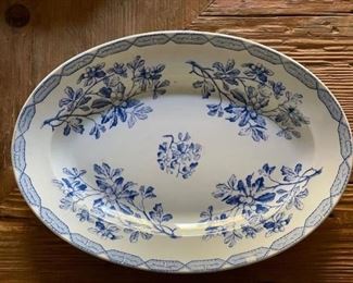 KG Luneville Blue & White Oval Platter. Photo 1 of 2. 
