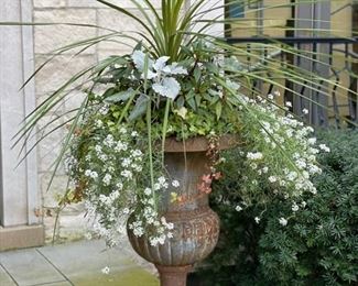 Pair of Metal Urns. Each Measures 30" H with 17" Opening. Photo 1 of 2. 