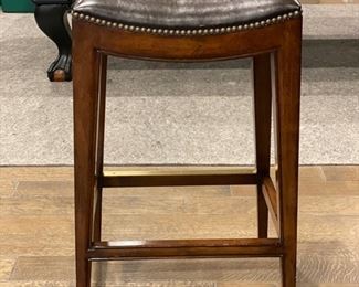Set of 4 Woodbridge Furniture Leather Barstools with Nailhead Trim - One Shown. Seat Height: 30." Photo 1 of 2. 