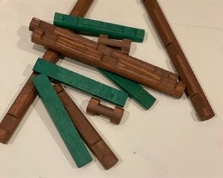 Sample of Lincoln Logs (Gallon Zip Lock Bag Full Available). 
