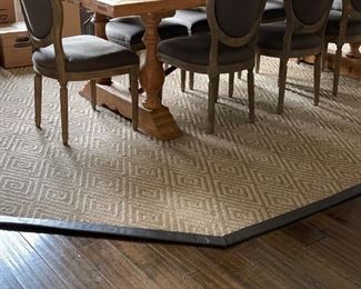 Custom Leather-Bound Sisal Rug. Can be cut/rebound to create a 9' x 12' rug. Photo 1 of 3. 