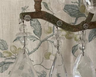 Three-Arm Crystal Chandelier - 4 available. Each measures 27" H x 21" W. Photo 3 of 3. 