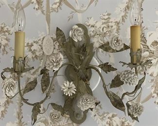 Floral Two-Arm Sconce - 2 Available. Each measures 10"H x 14" W. Photo 2 of 3. 