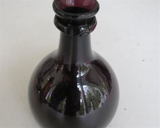 SIGNED AMETHYST ART GLASS.