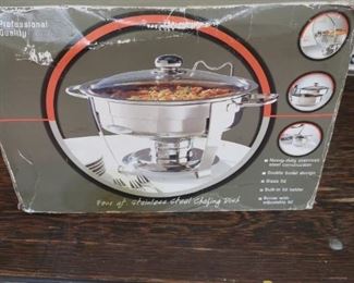 4 QT, CHAPING DISH STILL IN BOX.