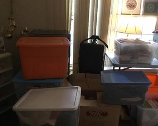 Bins full of home decor