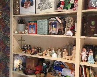 Dolls, TY beanie babies, books, Department 56 and other holiday items