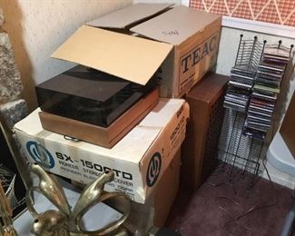 Vintage stereo equipment and speakers