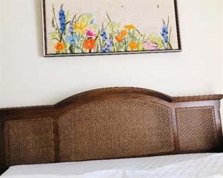 Caned queen sized headboard 