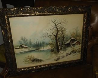 Antique framed print
