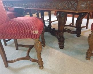Legs of Chairs to Banquet Table