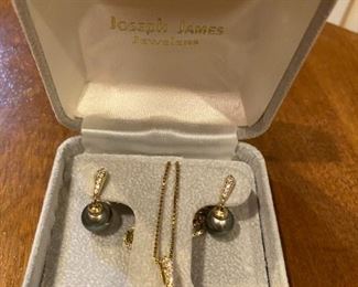 Diamond necklace earring set from Joseph James Jewelers