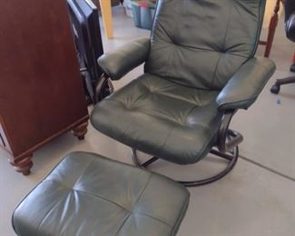 Leather Recliner & Foot Stool