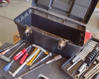 Stanley Tool Box w/ Tools including sockets