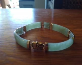 Vintage Jade Bracelet- 14K