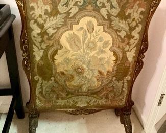 Antique fabric fireplace cover