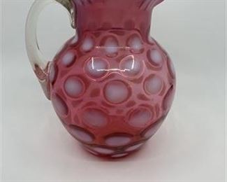 Lot 062
Fenton Cranberry Coin Dot Large Pitcher