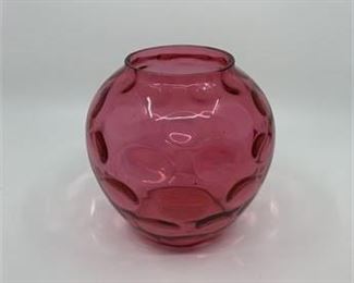Lot 183
Cranberry Coin Dot Vase