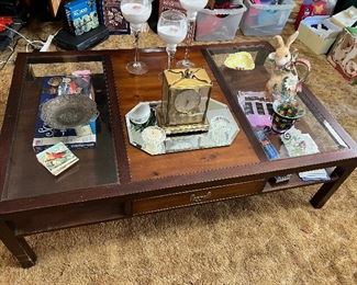 Coffee table w/glass inserts