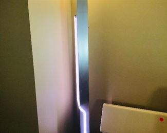 Post mod Neon industrial style aluminum floor lamp, Rudi Stern for George Kovacs