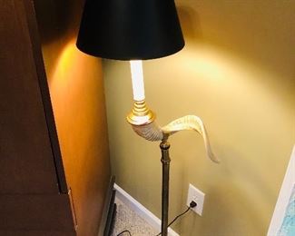 Ram horn floor lamp