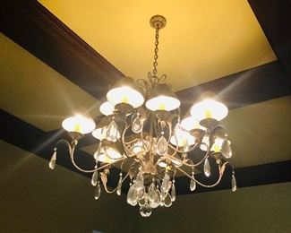 Metal with crystal drops chandelier