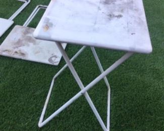 Three folding tables that need a quick spray to look shiny and new again, super cheap
